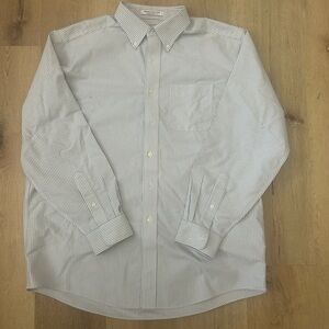 L.L. Bean Men's Blue Striped Button Down Shirt